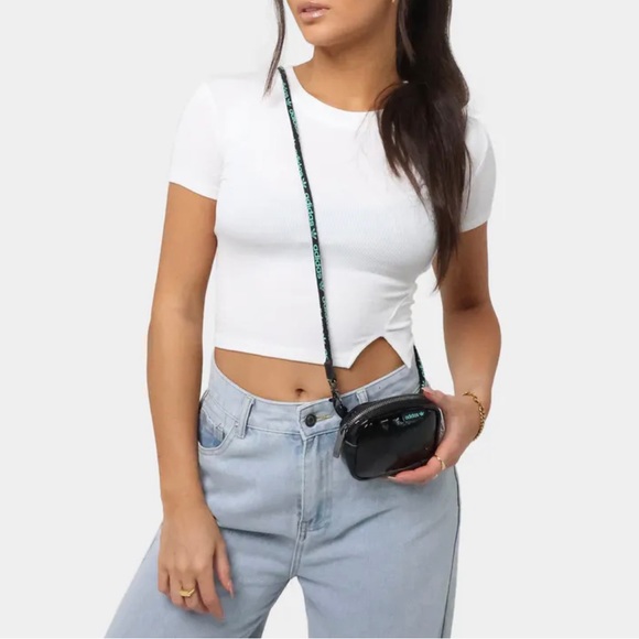 Adidas Pouch Bag Unisex Sports Travel Casual Reversible Pouch Black - Picture 7 of 7